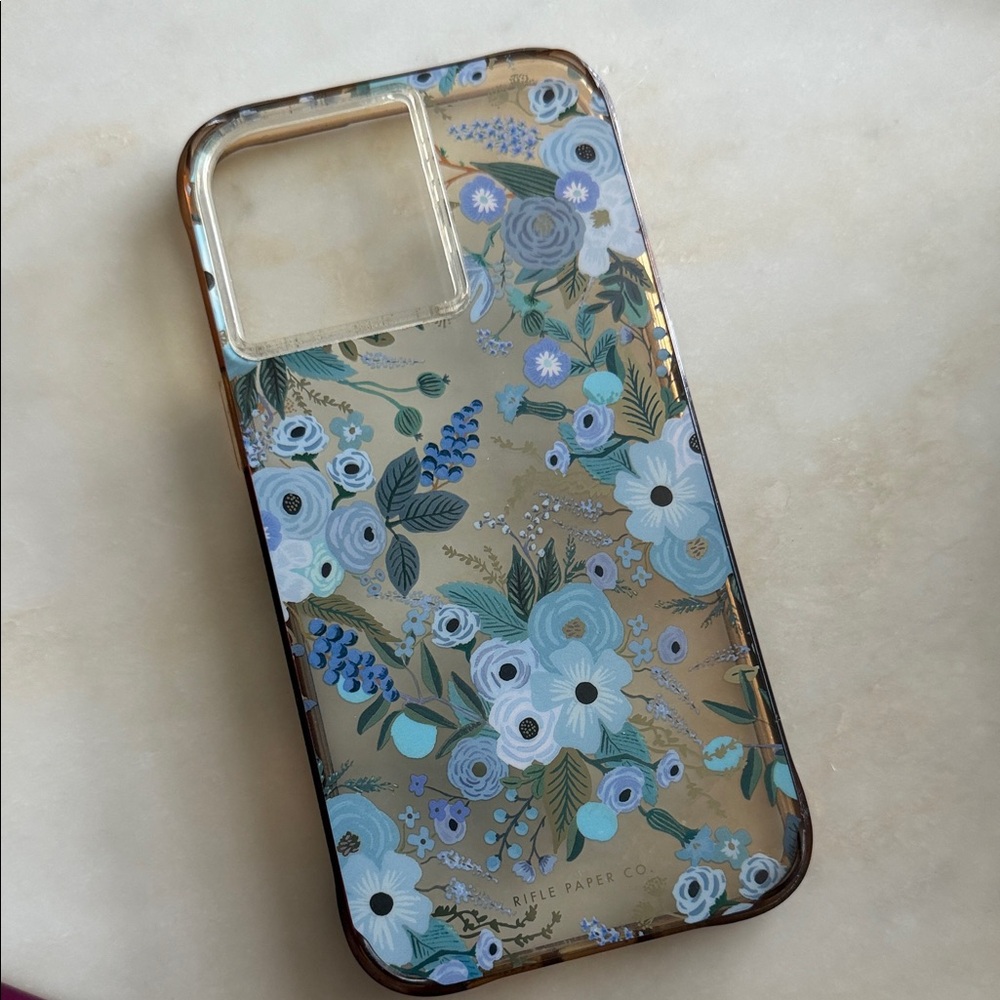 Rifle Paper Co. Floral Clear Blue Phone Case for iPhone 14 Pro Max